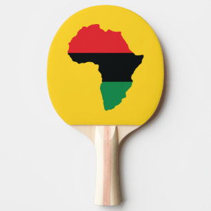 Raquette De Ping Pong Drapeau Afrique rouge, noire et verte