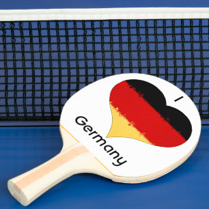 Raquette De Ping Pong Drapeau allemand I Heart Allemagne