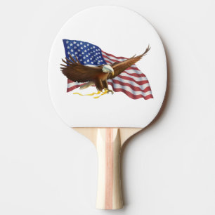 Raquette De Ping Pong Drapeau américain et aigle