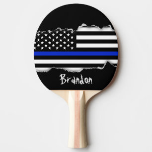 Raquette De Ping Pong Drapeau américain mince de Blue Line