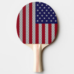 Raquette De Ping Pong Drapeau américain sur l'impression de déco en fibr