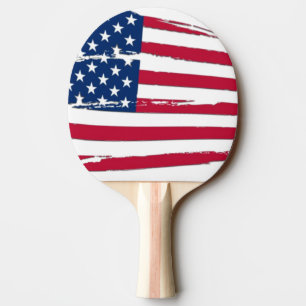 Raquette De Ping Pong Drapeau américain tatoué