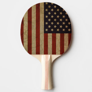 Raquette De Ping Pong Drapeau américain vintage Grunge