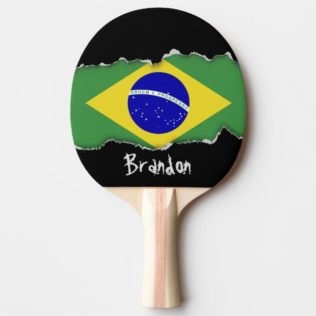 Raquette De Ping Pong Drapeau brésilien classique (Devant)