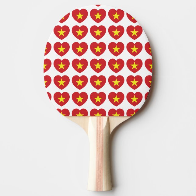Raquette De Ping Pong Drapeau cardiaque du Vietnam (Devant)