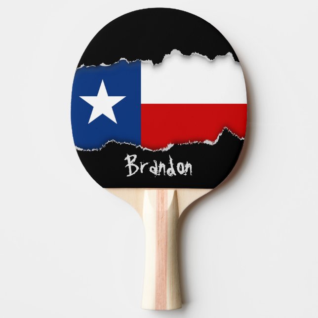Raquette De Ping Pong Drapeau classique d'état du Texas (Devant)