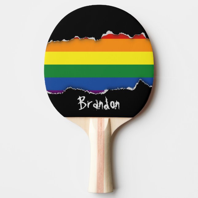Raquette De Ping Pong Drapeau d'arc-en-ciel de gay pride (Devant)