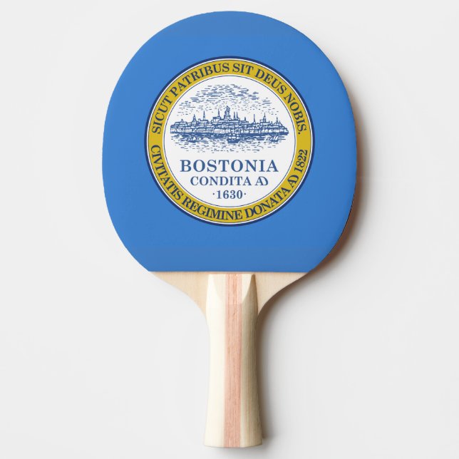 Raquette De Ping Pong Drapeau de Boston, Massachusetts Ping Pong Paddle (Devant)