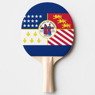 Raquette De Ping Pong Drapeau de Detroit, Michigan Ping Pong Paddle