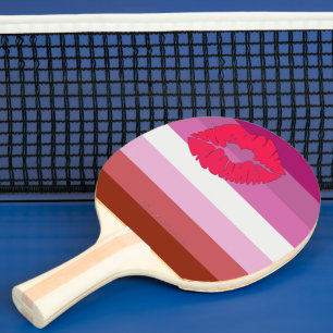 Raquette De Ping Pong Drapeau de fierté lesbienne au rouge à lèvres Slip