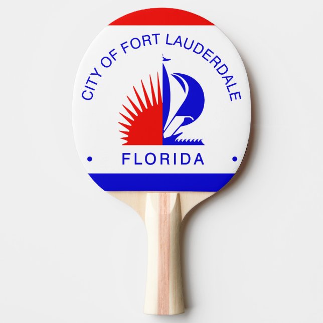 Raquette De Ping Pong Drapeau de Fort Lauderdale, Floride (Devant)