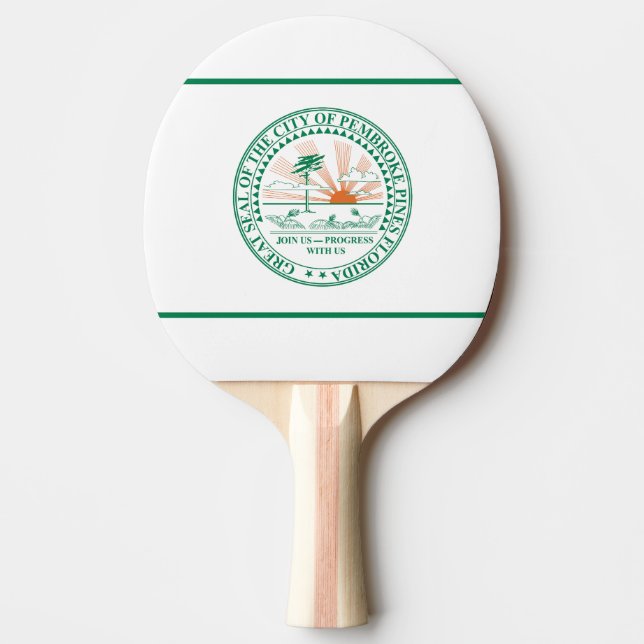 Raquette De Ping Pong Drapeau de Fort Pembroke Pines, Floride (Devant)