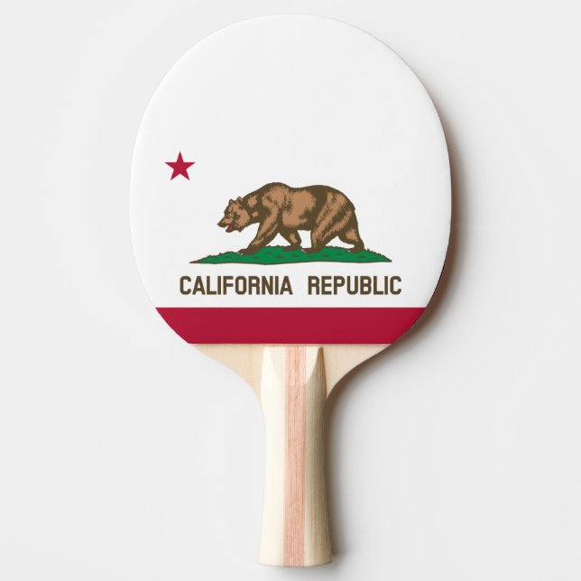 Raquette De Ping Pong drapeau de la République de Californie paddle ping (Devant)