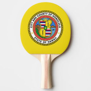Raquette De Ping Pong Drapeau de la ville de Honolulu, Hawaii Ping-Pong 