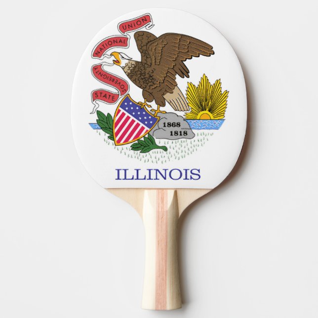 Raquette De Ping Pong Drapeau de l'Illinois (Devant)