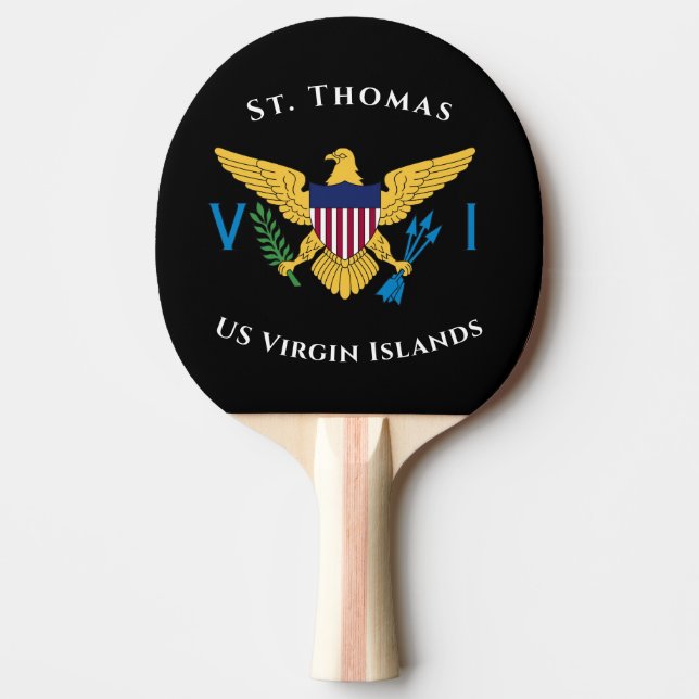 Raquette De Ping Pong Drapeau des îles Vierges américaines St. Thomas US (Devant)