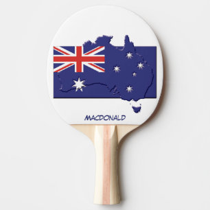 Raquette De Ping Pong DRAPEAU ET CARTE AUSTRALIA Personnalisé