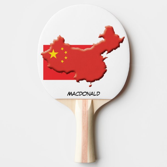 Raquette De Ping Pong DRAPEAU ET CARTE CHINOIS Personnalisé (Devant)