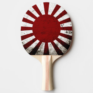 Raquette De Ping Pong Drapeau grunge noir du Japon Soleil Levant