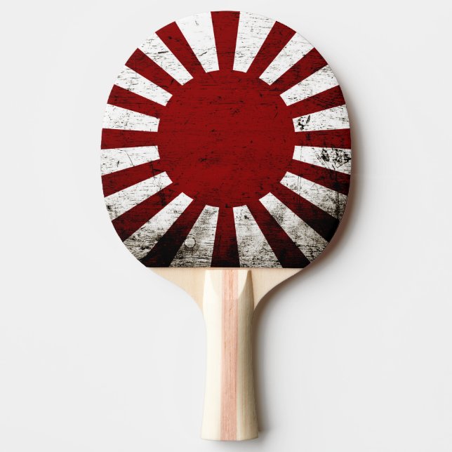Raquette De Ping Pong Drapeau grunge noir du Japon Soleil Levant (Devant)