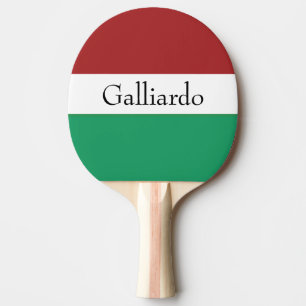 Raquette De Ping Pong Drapeau italien Couleurs Nom de famille Personnali