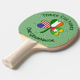 Raquette De Ping Pong Drapeau personnalisé de la feuille de trèfle Irlan