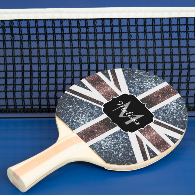 Raquette De Ping Pong Drapeau Rustique UK rouge bleu étincelants parties (Insitu)