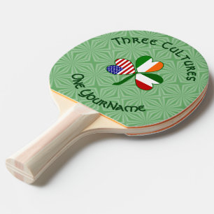 Raquette De Ping Pong Drapeau Shamrock Personnalisé Américain Irlandais