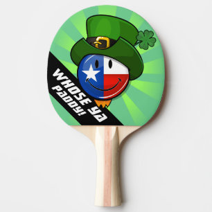Raquette De Ping Pong Drapeau texan de sourire avec le jour de St
