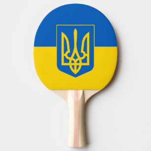 Raquette De Ping Pong Drapeau ukrainien avec armoiries