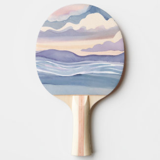 Raquette De Ping Pong Dreamy Ocean Waves | Watercolor
