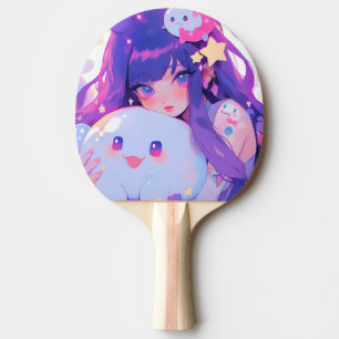 Raquette De Ping Pong Dreamy Pastel Kawaii Magical Anime Girl Esthétique