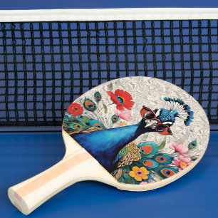 Raquette De Ping Pong Drôle amusant Peacock porter des lunettes de solei
