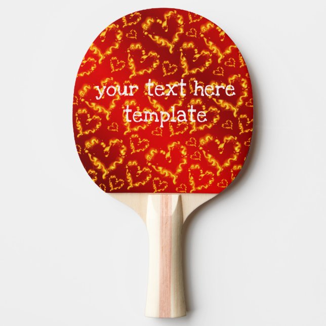 Raquette De Ping Pong drôle, coeur, coeur, rouge, amour, valentine, lust (Devant)