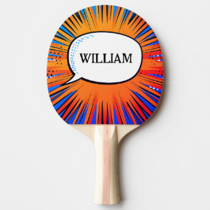 Raquette De Ping Pong Drôle cool de bande dessinée nom personnalisé tend
