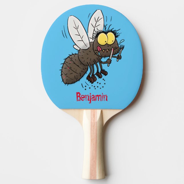 Raquette De Ping Pong Drôle dessin animé d'insecte de la mouche à cheval (Devant)
