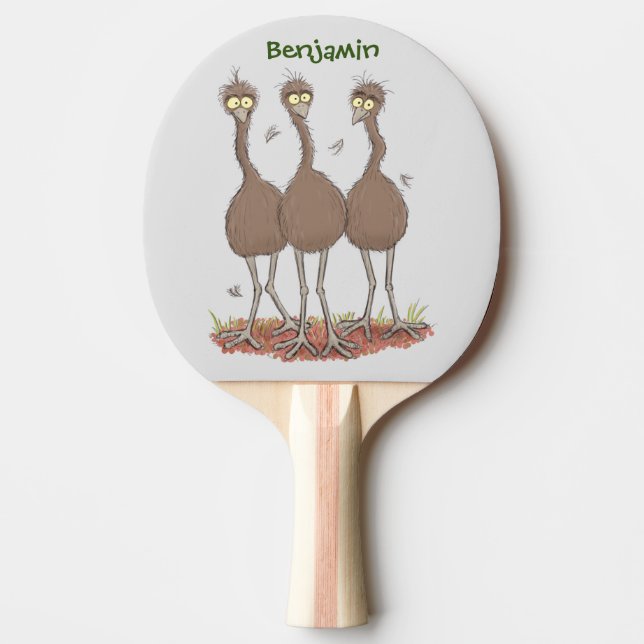 Raquette De Ping Pong Drôle dessin animé du trio australien emu (Devant)