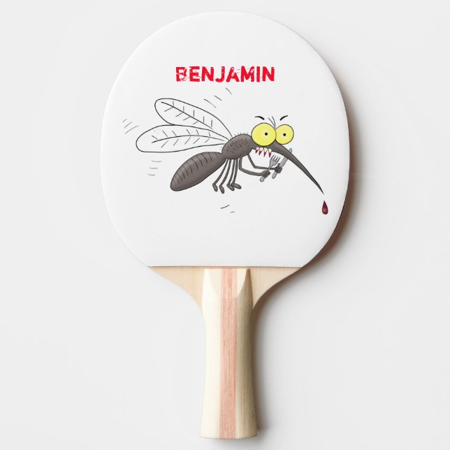 Raquette De Ping Pong Drôle dessin d'insecte moustique (Devant)