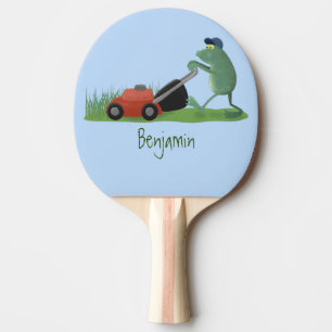 Raquette De Ping Pong Drôle grenouille verte tondre la pelouse dessin