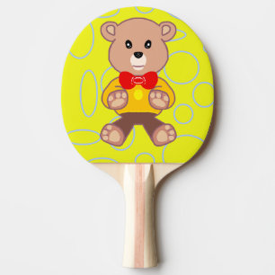 Raquette De Ping Pong Drôle Quirky Cute Bowtie Bear Ping Paddle