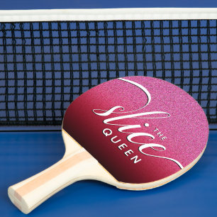 Raquette De Ping Pong Drôle Script Girly La tranche Queen rose Parties s