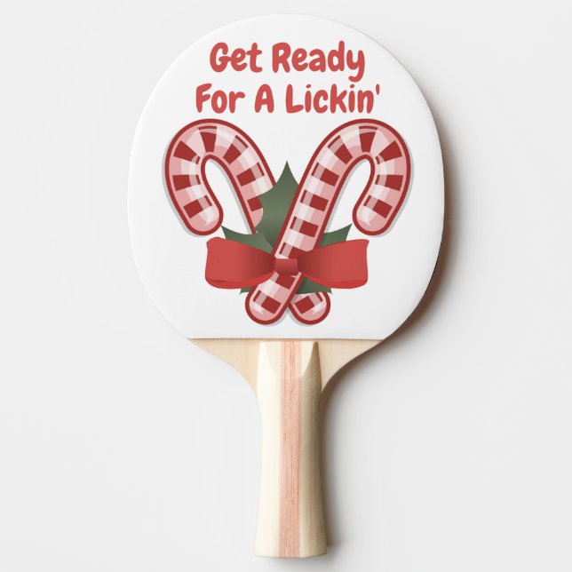 Raquette De Ping Pong Drôle Sucre de canne Noël Lick Smack Talk (Devant)