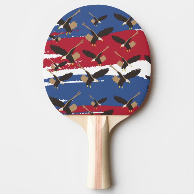 Raquette De Ping Pong Eagle Bird USA Patriotic American Flag (Devant)