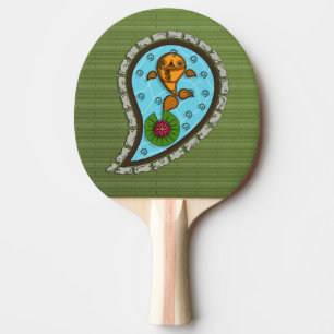 Raquette De Ping Pong Écale la pagaie de ping-pong de poisson rouge