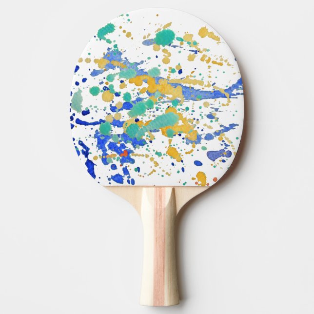 Raquette De Ping Pong Éclaboussures de peinture d'aquarelle (Devant)