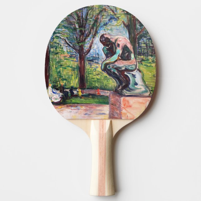 Raquette De Ping Pong Edvard Munch - Le penseur de Rodin (Devant)