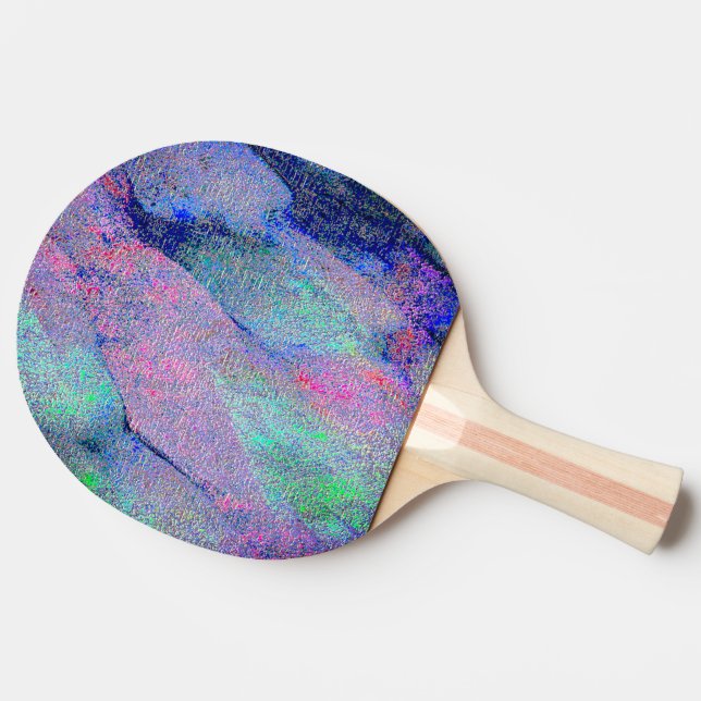 Raquette De Ping Pong Effet en cuir poli avec peinture usée, bleu (Côté)