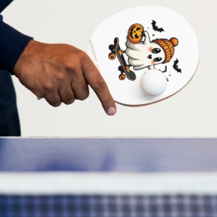 Raquette De Ping Pong Éffrayant Halloween Patinage Citrouille Fantôme ép