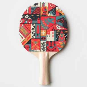 Raquette De Ping Pong Élégance médiévale : Conception Motif transparente