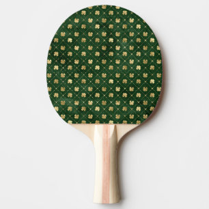 Raquette De Ping Pong Élégant Clover Vert Or